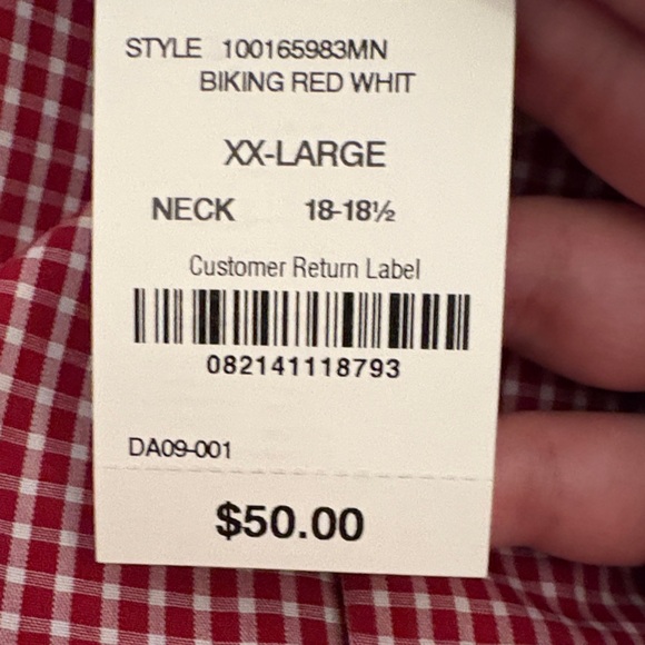 Club Room Red Maroon Gingham Dress Shirt - Picture 11 of 11